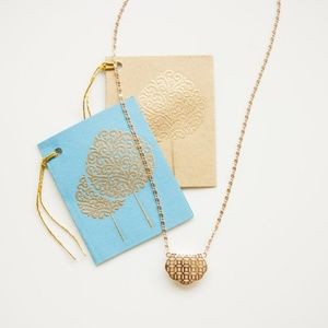 18K Rose Gold plated filigree necklace NEW!